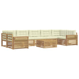 Set di divani da esterno 8 pcs Bianco e Crema