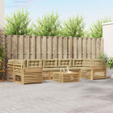 Set di divani da esterno 8 pcs Bianco e Beige