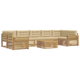Set di divani da esterno 8 pcs Bianco e Beige
