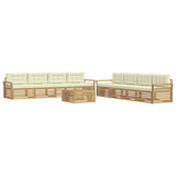 Set di divani da esterno 9 pcs Bianco e Crema