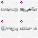Set di divani da esterno 9 pcs Bianco e Crema