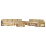 Set di divani da esterno 9 pcs Bianco e Beige
