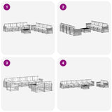 Set di divani da esterno 9 pcs Bianco e Beige