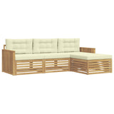 Set di divani da esterno 4 pcs Bianco e Crema
