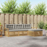 Set di divani da esterno 4 pcs Bianco e Grigio Chiaro