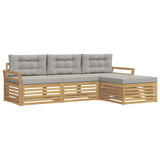 Set di divani da esterno 4 pcs Bianco e Grigio Chiaro