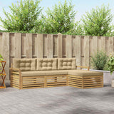 Set di divani da esterno 4 pcs Bianco e Beige