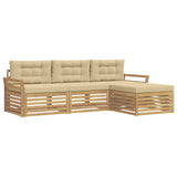 Set di divani da esterno 4 pcs Bianco e Beige