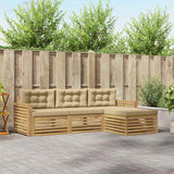 Set di divani da esterno 4 pcs Bianco e Beige