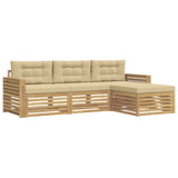Set di divani da esterno 4 pcs Bianco e Beige