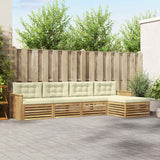 Set di divani da esterno 5 pcs Bianco e Crema