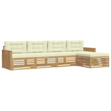 Set di divani da esterno 5 pcs Bianco e Crema
