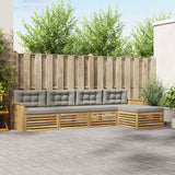 Set di divani da esterno 5 pcs Bianco e Grigio Chiaro