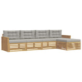 Set di divani da esterno 5 pcs Bianco e Grigio Chiaro