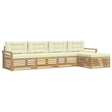 Set di divani da esterno 5 pcs Bianco e Crema