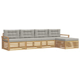 Set di divani da esterno 5 pcs Bianco e Grigio Chiaro