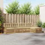 Set di divani da esterno 5 pcs Bianco e Beige