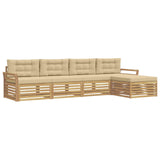 Set di divani da esterno 5 pcs Bianco e Beige