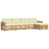 Set di divani da esterno 5 pcs Bianco e Crema