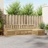 Set di divani da esterno 5 pcs Bianco e Beige