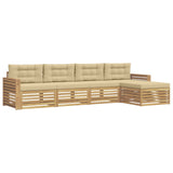 Set di divani da esterno 5 pcs Bianco e Beige