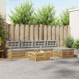 Set di divani da esterno 7 pcs Bianco e Grigio Chiaro