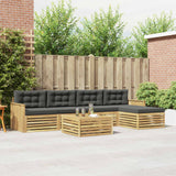Set di divani da esterno 6 pcs Bianco e Antracite