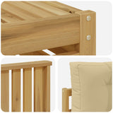 Set di divani da esterno 6 pcs Bianco e Beige 79 x 79 x 37 cm