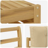 Set di divani da esterno 6 pcs Bianco e Beige 79 x 79 x 37 cm