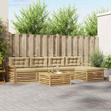 Set di divani da esterno 6 pcs Bianco e Beige 79 x 79 x 37 cm