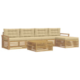 Set di divani da esterno 6 pcs Bianco e Beige 79 x 79 x 37 cm