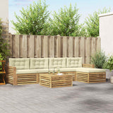 Set di divani da esterno 6 pcs Bianco e Crema 79 x 79 x 37 cm