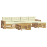 Set di divani da esterno 6 pcs Bianco e Crema 79 x 79 x 37 cm