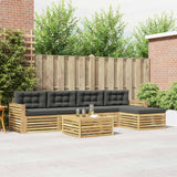 Set di divani da esterno 6 pcs Bianco e Antracite