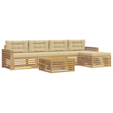 Set di divani da esterno 6 pcs Bianco e Beige 79 x 79 x 37 cm