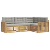 Set di divani da esterno 4 pcs Bianco e Grigio Chiaro