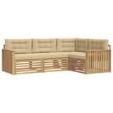 Set di divani da esterno 4 pcs Bianco e Beige