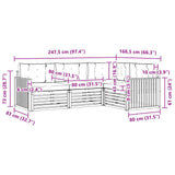 Set di divani da esterno 4 pcs Bianco e Beige