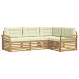 Set di divani da esterno 4 pcs Bianco e Crema