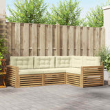 Set di divani da esterno 4 pcs Bianco e Crema
