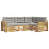 Set di divani da esterno 4 pcs Bianco e Grigio Chiaro