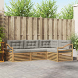 Set di divani da esterno 4 pcs Bianco e Grigio Chiaro