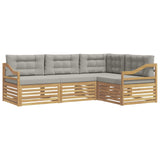 Set di divani da esterno 4 pcs Bianco e Grigio Chiaro