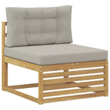 Set di divani da esterno 4 pcs Bianco e Grigio Chiaro