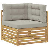 Set di divani da esterno 4 pcs Bianco e Grigio Chiaro