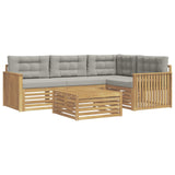 Set di divani da esterno 5 pcs Bianco e Grigio Chiaro