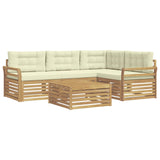 Set di divani da esterno 5 pcs Bianco e Crema 79 x 79 x 37 cm