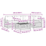 Set di divani da esterno 5 pcs Bianco e Crema 79 x 79 x 37 cm