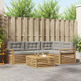 Set di divani da esterno 5 pcs Bianco e Grigio Chiaro