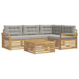 Set di divani da esterno 5 pcs Bianco e Grigio Chiaro